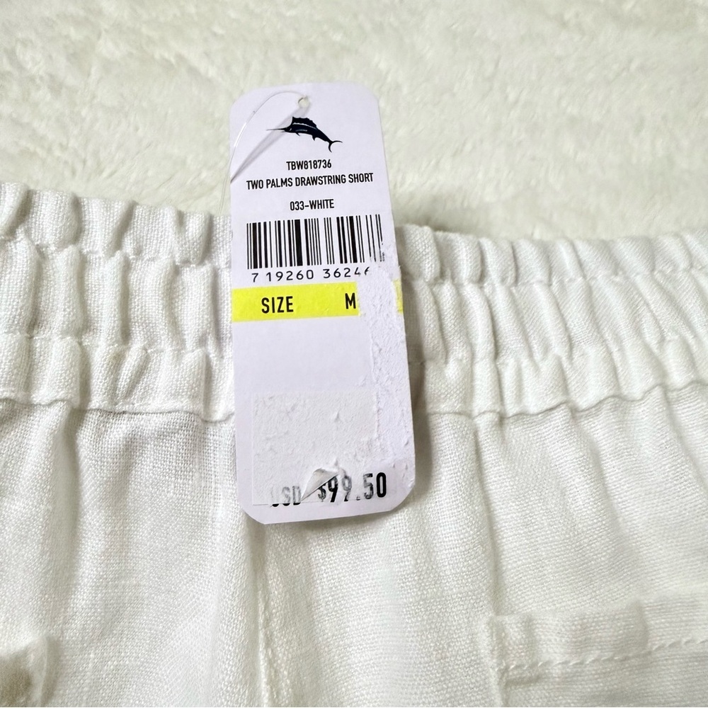 Tommy Bahama Women's Two Palms Linen Drawstring White Casual Shorts -Sz Med, NWT - Picture 8 of 14